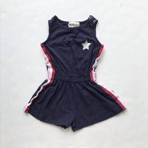 Old Soles navy side stripe romper EUC 3T